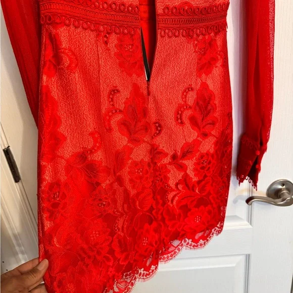 Three Floor Couture Red Dress - Picture 8 of 11